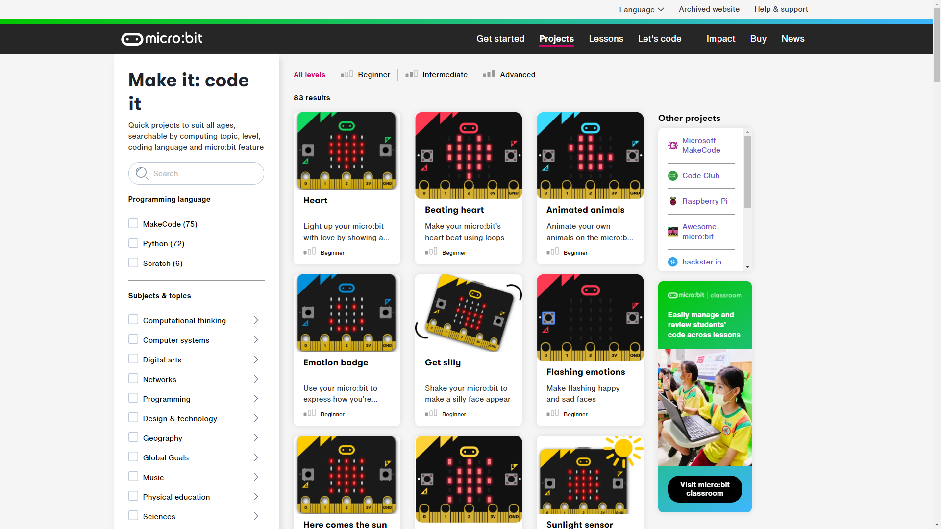 Micro:bit projecten